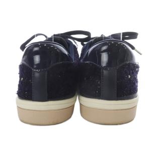 DIANA プラスダイアナ スニーカー ローカット ツイード 24cm ネイビー /YO10