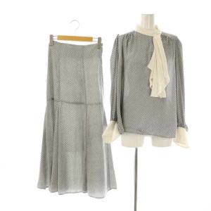 23SS セットアップ アームスリットブラウス バリエロングスカート F 0 ブラック ホワイト /DO