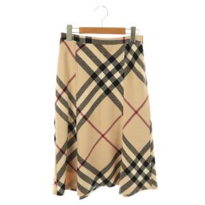 ウール ノバチェック マーメイドスカート 36 ベージュ マルチカラー /ES OS