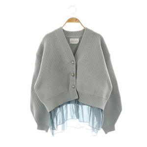 シアーペプラムカーディガン ニット F ライトグレー /DF OS