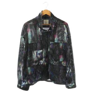24SS プリントメッシュフィッシングブルゾン ジャケット F 黒 ブラック /AT OS
