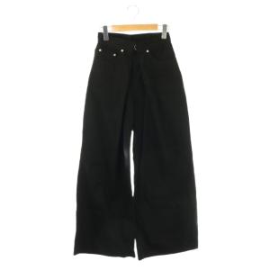 RIGID DENIM WIDE PANT デニムパンツ ワイド タック S ブラック JLSW-01-S