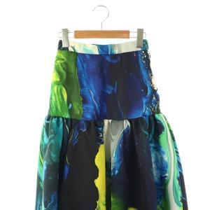 UN3D. 23SS REBORN GATHER スカート ロング フレア 36 マルチカラー /DO OS