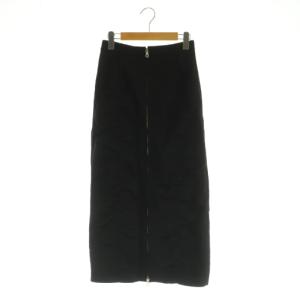 Nylon Puckered Skirt ナイロン スカート ロング ダブルジップ ギャザー 36 ブラック