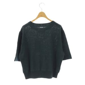 MHL. HIGHGAUGE COTTON LINEN ニット カットソー ハーフスリーブ リネン混 2 ダークグリーン