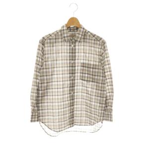 チェック柄ロングスリーブシャツ 1 グレー オレンジ ホワイト 白 /CX OS