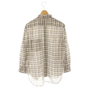 MARGARET HOWELL チェック柄ロングスリーブシャツ 1 グレー オレンジ ホワイト 白 /CX OS