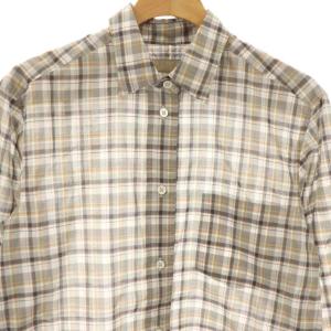 MARGARET HOWELL チェック柄ロングスリーブシャツ 1 グレー オレンジ ホワイト 白 /CX OS