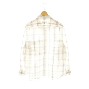 MARGARET HOWELL チェック柄コットンロングスリーブシャツ 前開き 1 ホワイト ベージュ グレー /CX OS