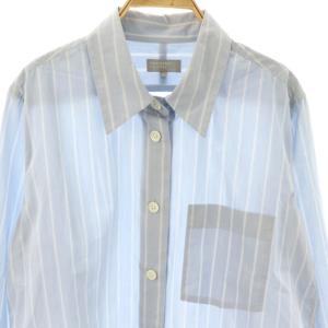 MARGARET HOWELL SUPERFINE COTTON STRIPE シャツ ストライプ 2 ライトブルー ホワイト /CX