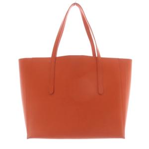 FURLA レザー トートバッグ ハンドバッグ ロゴ オレンジ /SR