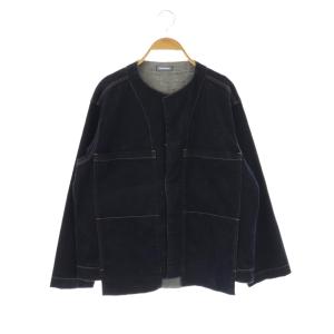 ノーカラーデニムジャケット M ブルー /HK OS