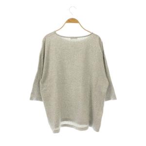 plantation 24AW コットン ボーダー カットソー 七分袖 M グレー /HK OS
