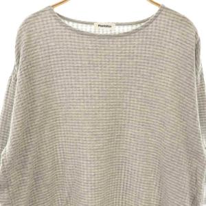 plantation 24AW コットン ボーダー カットソー 七分袖 M グレー /HK OS