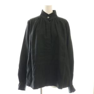 リネン プルオーバーシャツ プルオーバー 長袖 M ブラック /DF OS