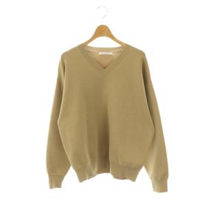コットンナイロンVネックプルオーバー ニット カットソー ウォッシャブル ベージュ /DO OS