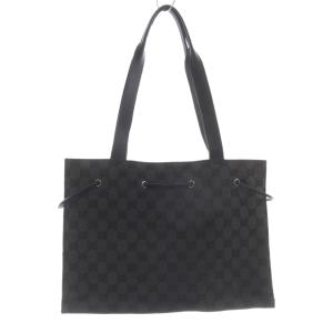 GUCCI GGキャンバス スクエア トートバッグ ブラック グレージュ