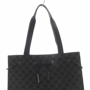 GUCCI GGキャンバス スクエア トートバッグ ブラック グレージュ