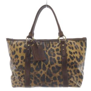 レオパード ヒョウ柄 トートバッグ ハンドバッグ 茶色 ブラウン /SR OH