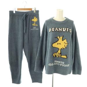 × PEANUTS セットアップ ベビモコプルオーバー ニット 長袖 パンツ イージー ルームウェア 部屋着