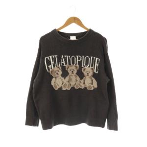 gelato pique セットアップ 上下 モチーフJQDプルオーバー ニット 長袖 ワイドパンツ ルームウェア 部屋着 ナイトウエア