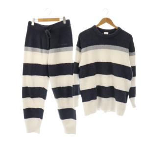 パウダーボーダープルオーバー パンツ セットアップ ルームウェア F ネイビー /HK OS