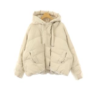 フードダウンジャケット ジップアップ 0 オフベージュ /HK OS