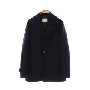 ステンカラーコート チェスターコート アウター ウール 44 ネイビー 紺 /CX OS