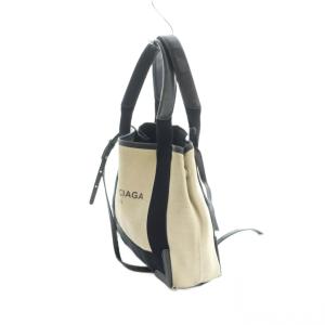 BALENCIAGA ネイビーカバスXS 2way トートバッグ アイボリー ブラック 390346