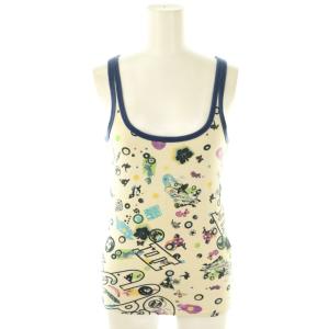 総柄 タンクトップ F アイボリー ネイビー マルチカラー /ES OS