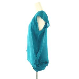 me ISSEY MIYAKE プリーツ カットソー ノースリーブ ピーコックブルー /ES OS