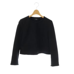Stretch Knit Cropped Crew JKT ジャケット ノーカラー 4 ブラック /HK
