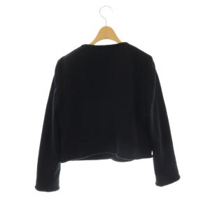 Theory Stretch Knit Cropped Crew JKT ジャケット ノーカラー 4 ブラック /HK