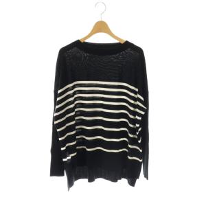 23AW LAWRENCE ARLO BD ニット セーター ボーダー 長袖 38 ブラック /HK OS