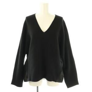 23AW Satin Back Grace プルオーバー カットソー 切替 長袖 38 ブラック /HK