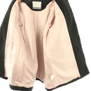 BORDERS at BALCONY POODLE MIDI COAT コート ノーカラー ミドル丈 38 ブラック /HK OS