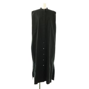 WASHED TYPEWRITER OP ワンピース 38 黒 ブラック ノースリーブ ロング丈 スタンドカラー