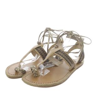 トングサンダル フラット レースアップ スタッズ 38 グレー /YO13