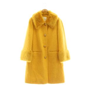 ウール フェイクファー コート アウター 4 イエロー NJMUA193 /DF OS