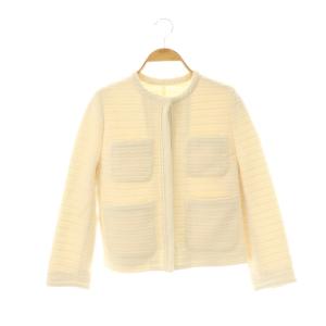 23SS ギマラッセル ノーカラージャケット リネン混 34 アイボリー /ES OS