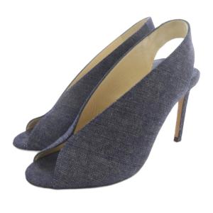 デニム パンプス ピンヒール 39 紺 ネイビー /SR