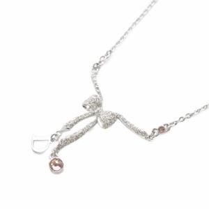 リボン ネックレス ペンダント シルバー色 /SR OH