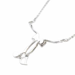 Christian Dior リボン ネックレス ペンダント シルバー色 /SR OH