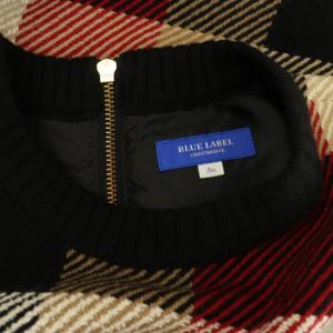 BLUE LABEL CRESTBRIDGE チェック ウールニットワンピース ミニ 長袖 切替 36 マルチカラー /MY OS
