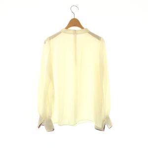 BLUE LABEL CRESTBRIDGE ソフトデシンブラウス 長袖 36 アイボリー /HK OS