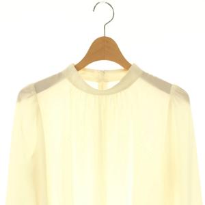 BLUE LABEL CRESTBRIDGE ソフトデシンブラウス 長袖 36 アイボリー /HK OS