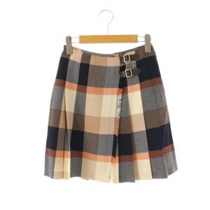ウールチェックプリーツミニスカート 34 マルチカラー /DO OS