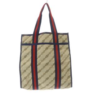 Muveil チェーン柄トートバッグ ハンドバッグ アイボリー 紺 ネイビー /SR