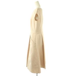 TOCCA フクレジャガード総柄ワンピース ラメ 6 ベージュ /CX OS