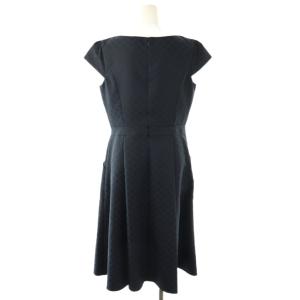 TOCCA フクレジャガード総柄ワンピース ミモレ ロング 6 紺 ネイビー /AT OS